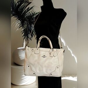 Coach Cream Leather Tote Bag